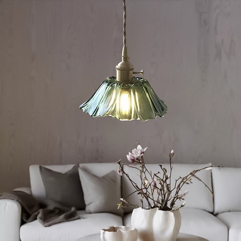 Tiffany Lotus Glass Pendant Light for Living Room S08