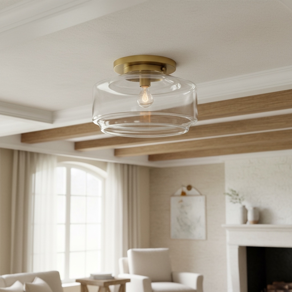Ulavione Clean Rounded Profile Ceiling Lamp - Timeless Flush Mount for Kitchen T1080