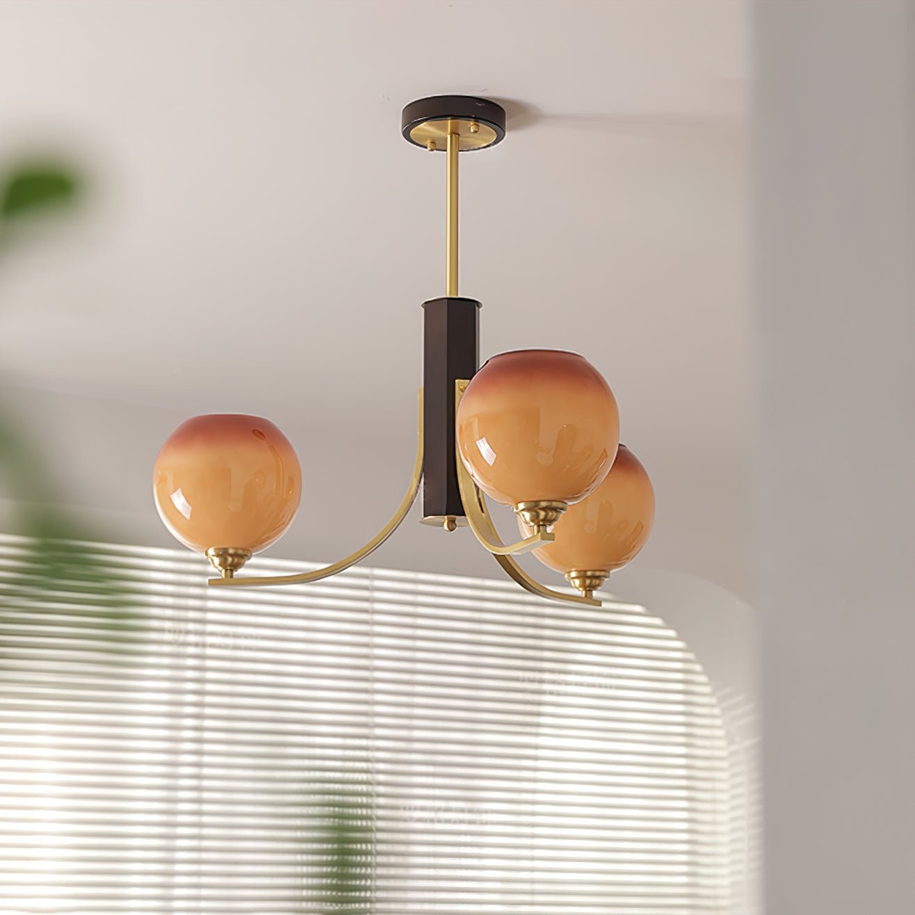Vintage Caramel Globe Chandelier M398