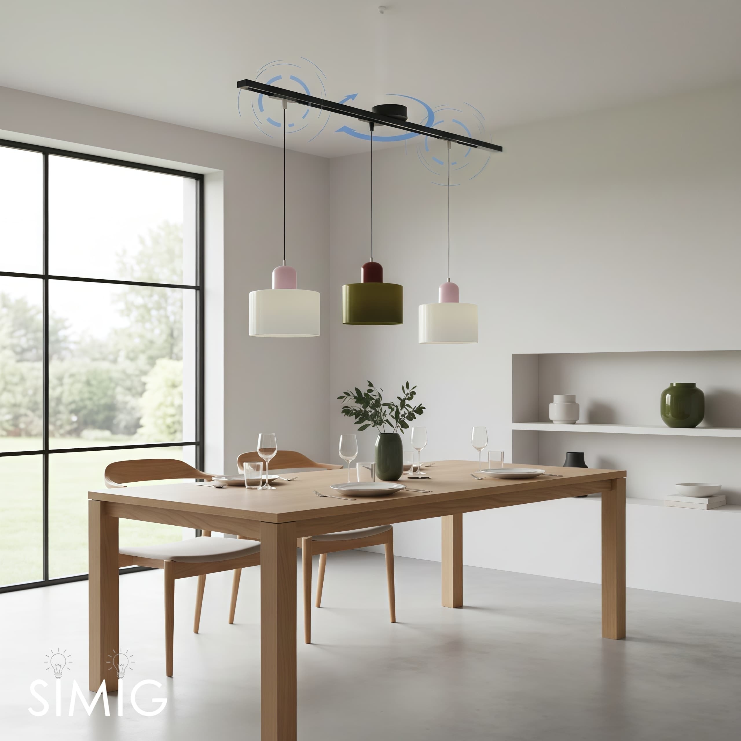 Axitra Rotatable Pendant Light Ceiling Rail – Sleek Adjustable Track for Pendant Lights Contemporary N21