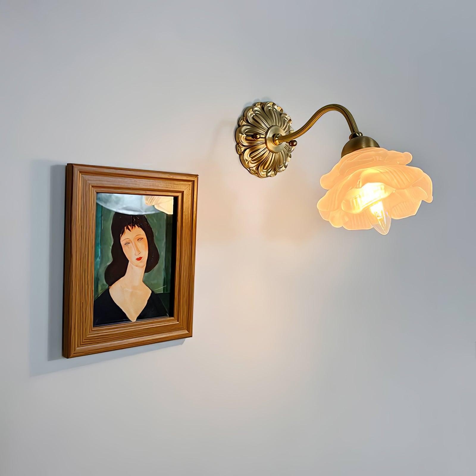 Brass Rose Wall Light M299