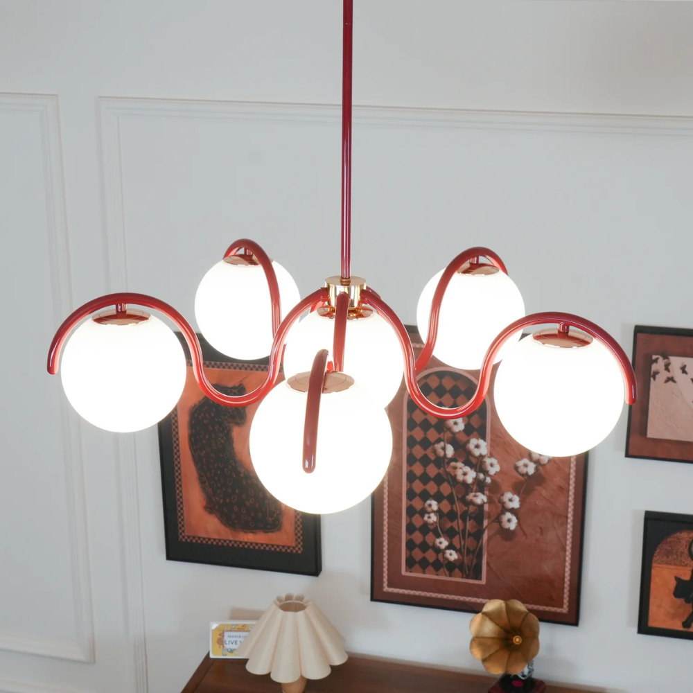 Sculptural Linear Chandelier with Elegant Flowing Silhouette S223