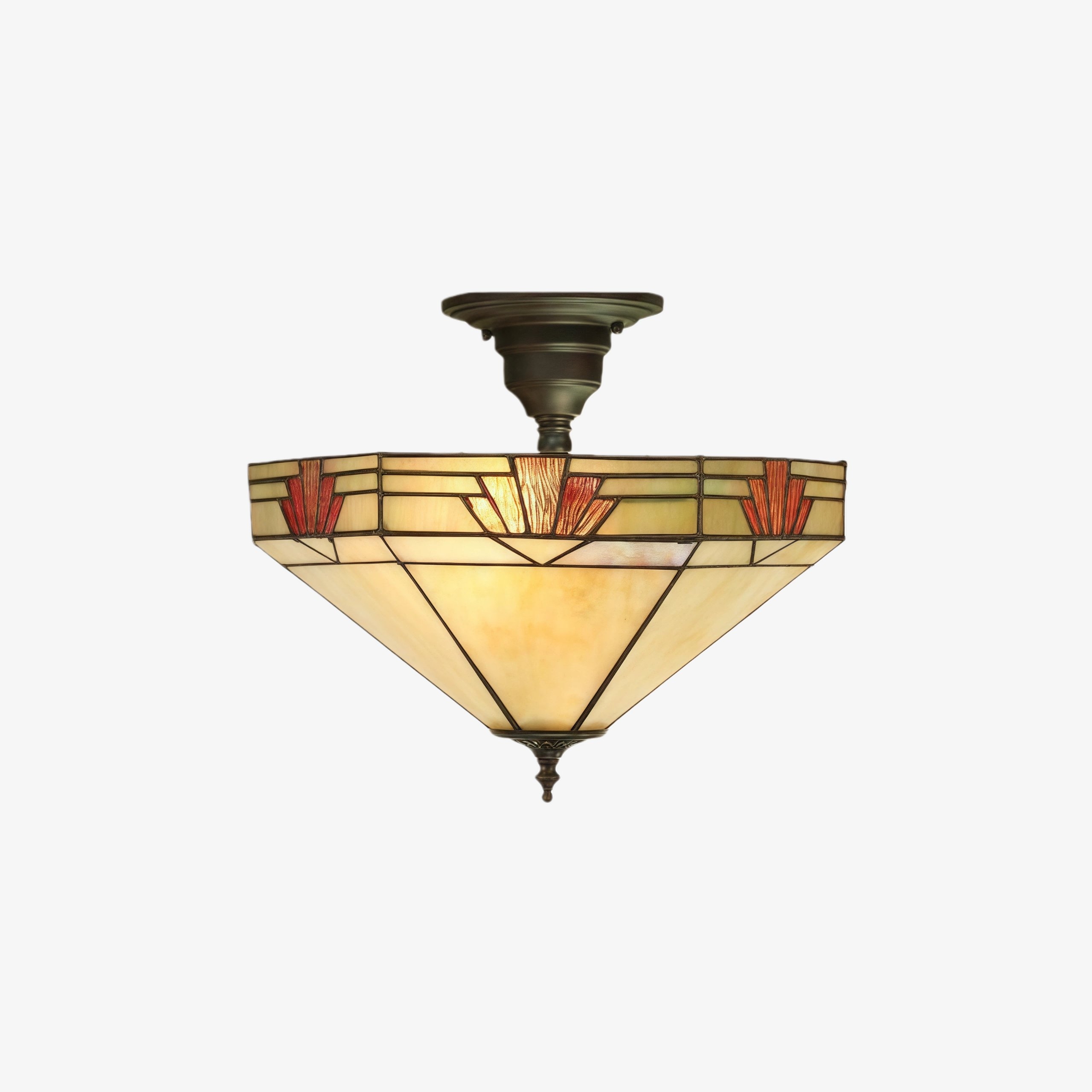 TF Nevada Glass Shade Ceiling Light - Semi-Flush for Entryways and Dining Rooms T823