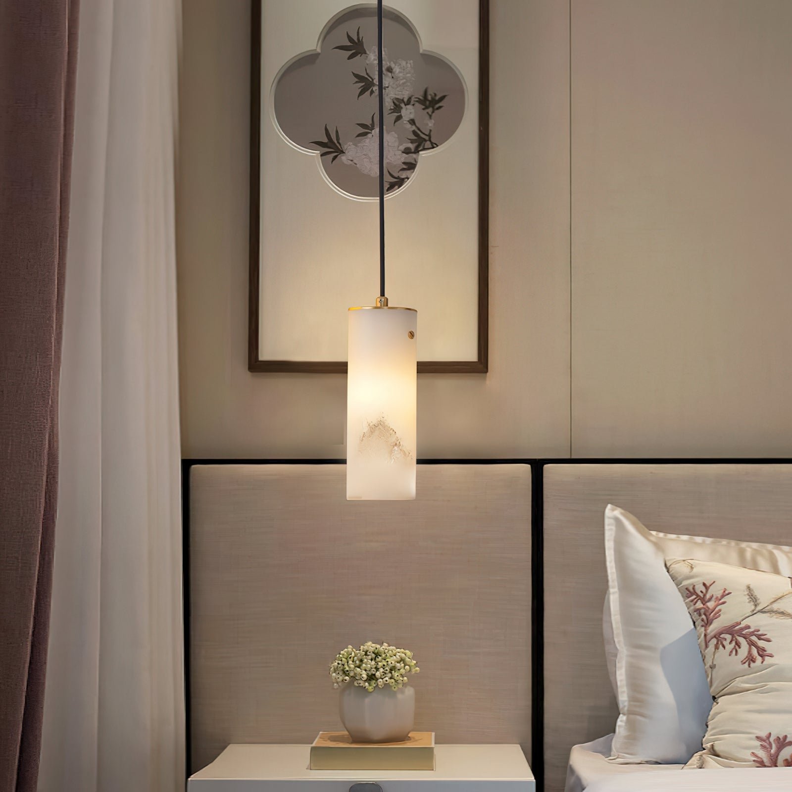 Nula Vertical Alabaster Pendant Light T1650