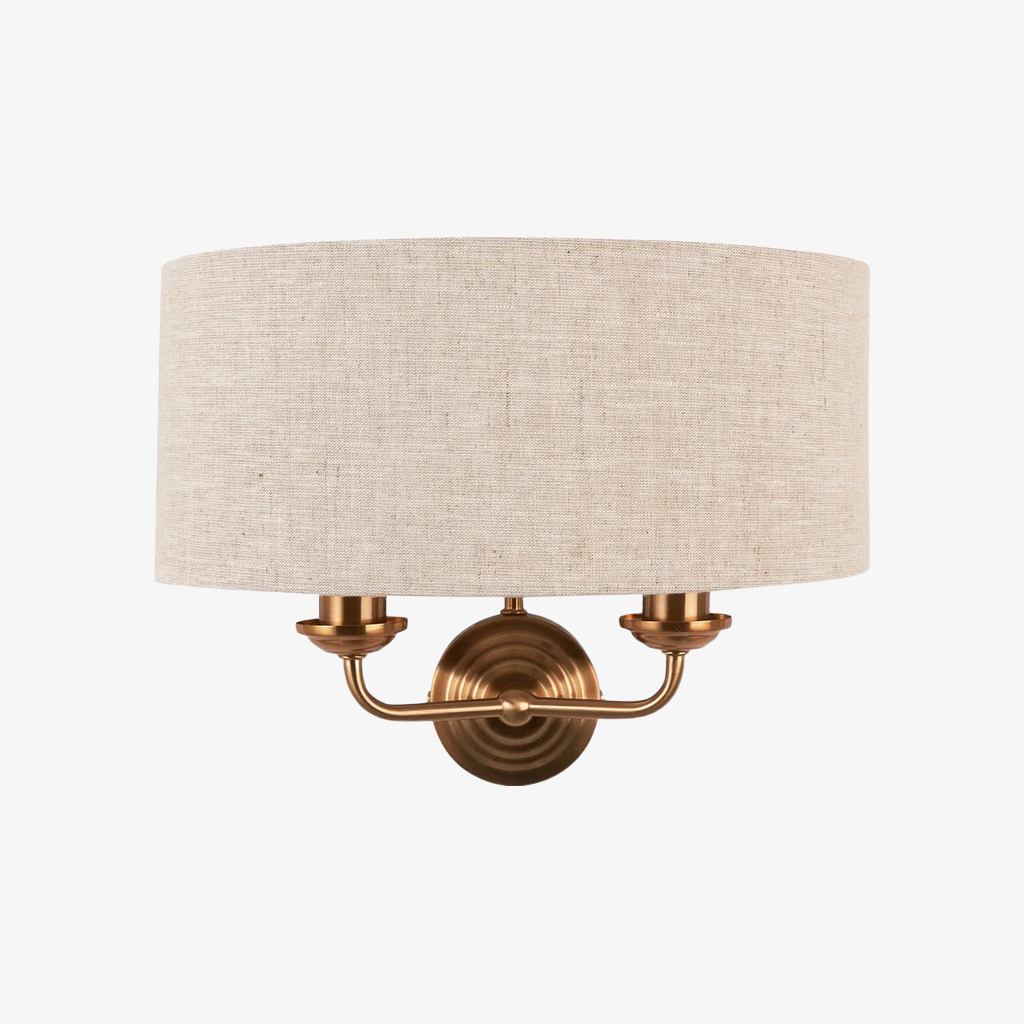 Tela Classic Wall Sconce - Elegant Fabric Shade with Metal Finish T654