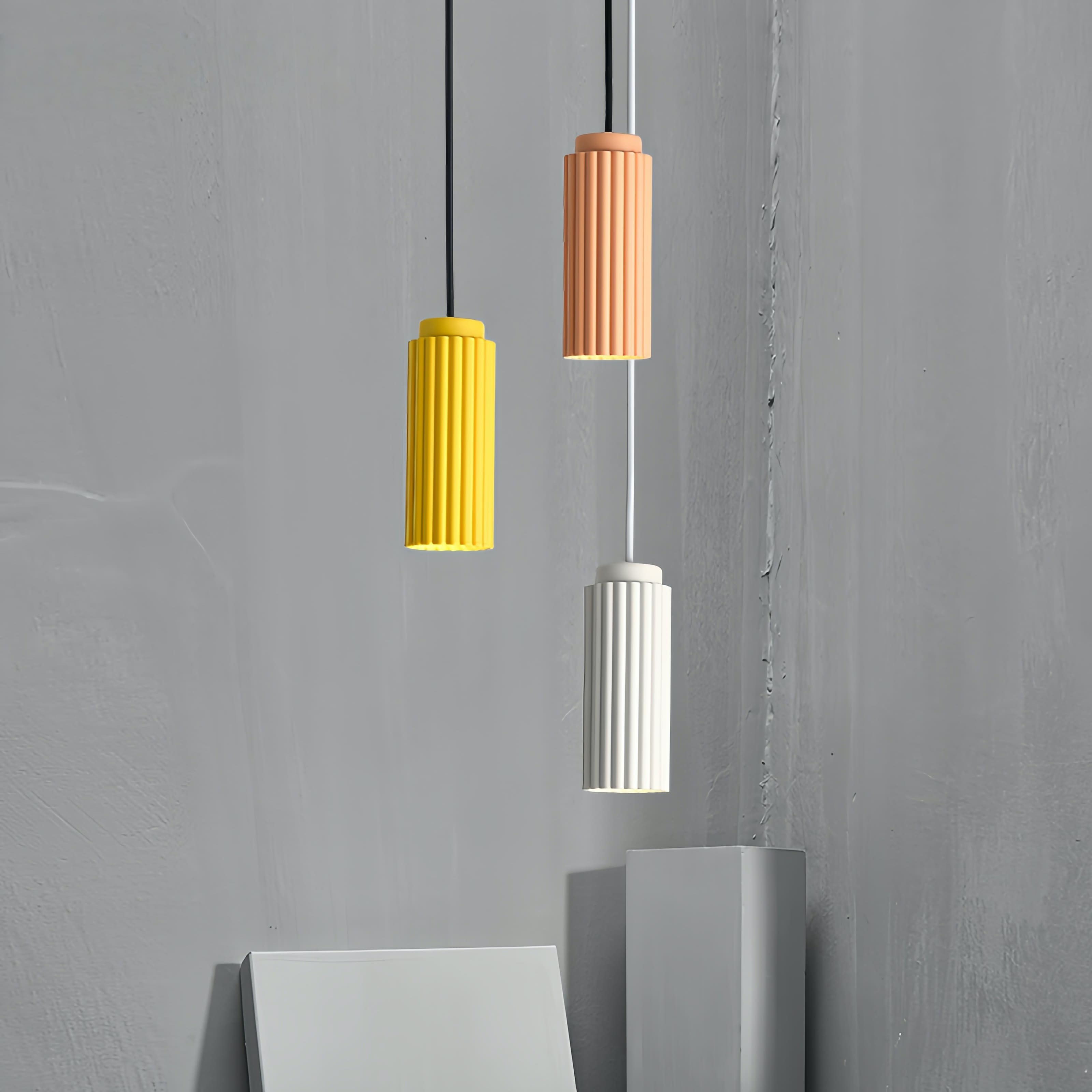 Nordic Cylinder Pendant Light – Textured Minimalist Ambient Lighting S238