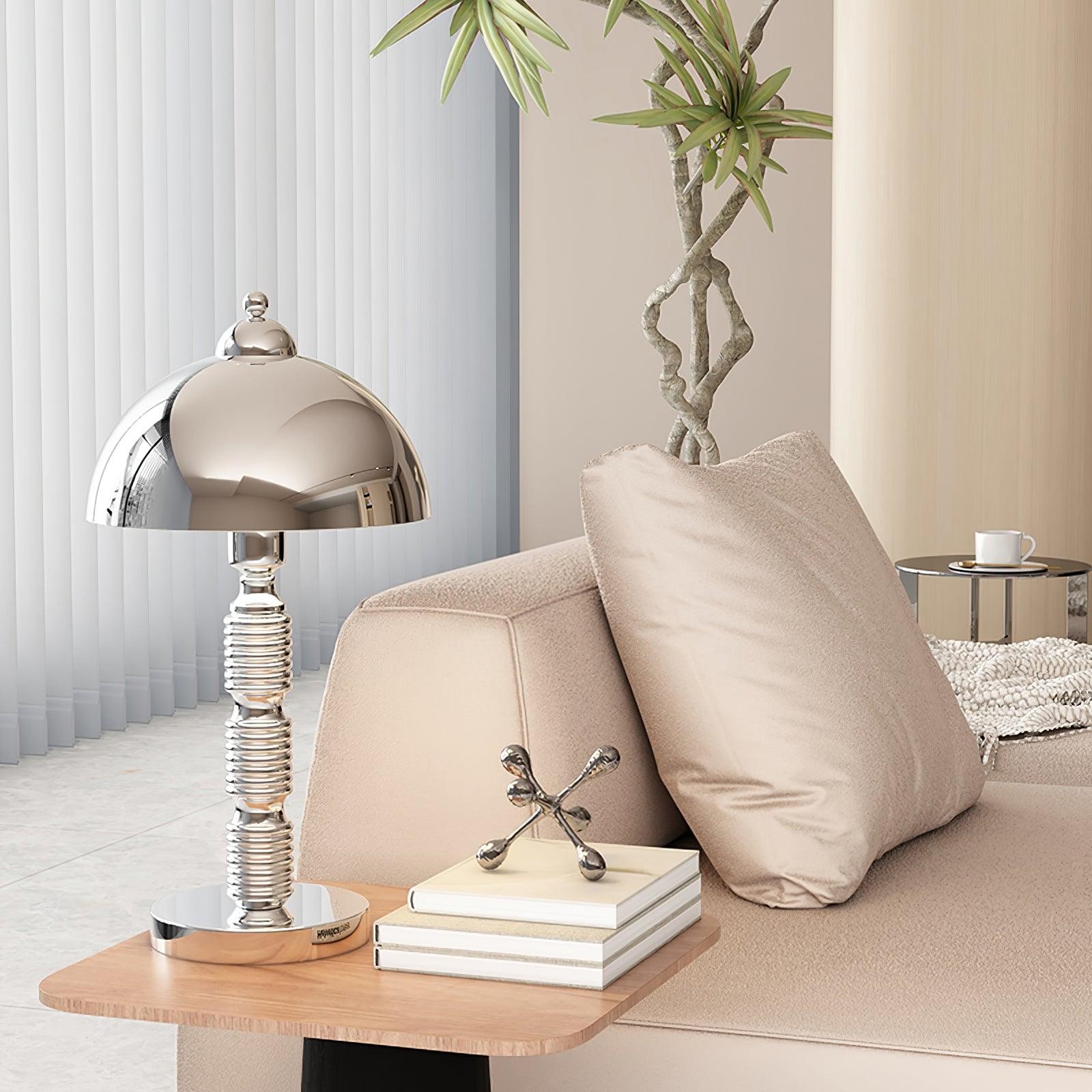 Nordic Iron Round Shade Pleated Base Table Lamp M260