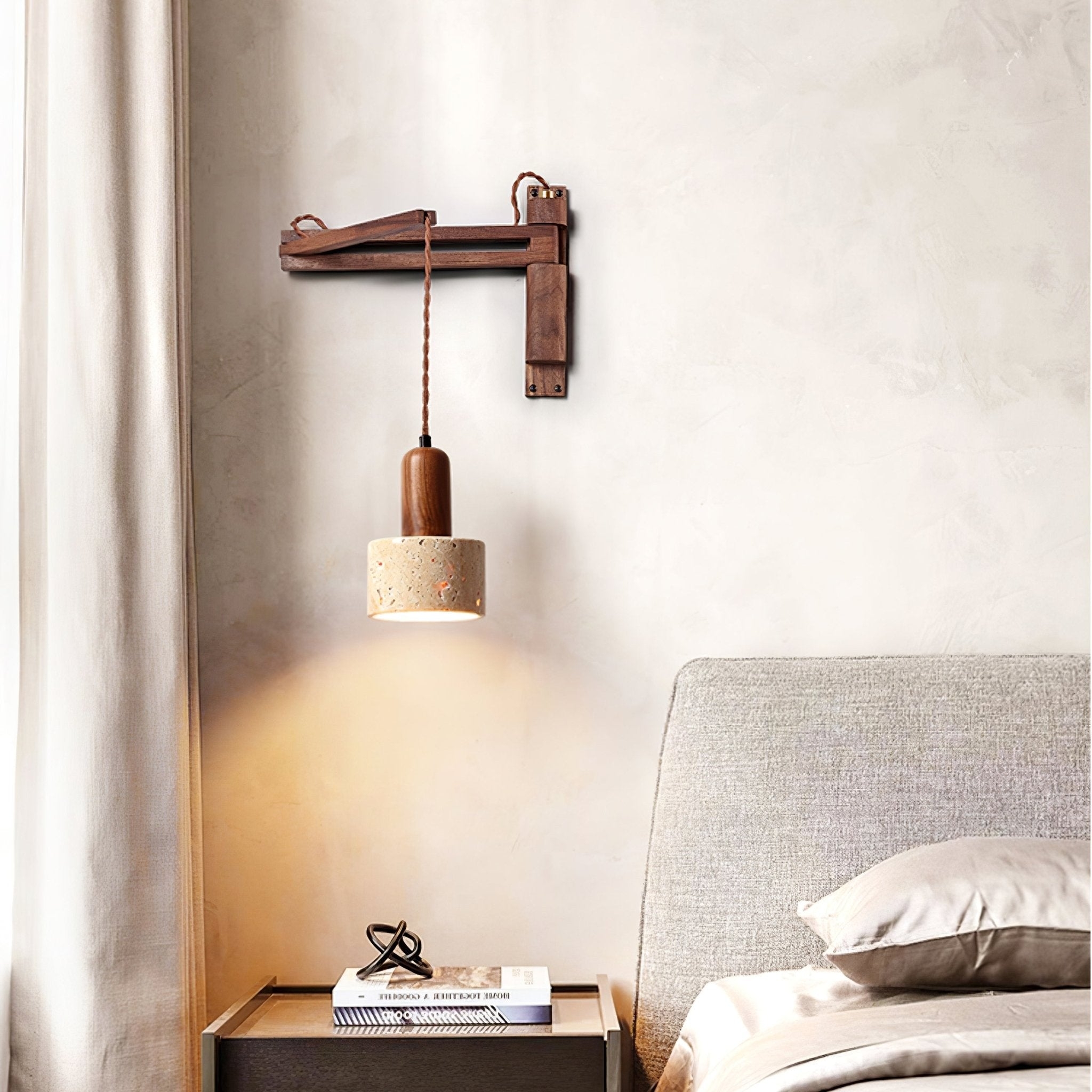 Adjustable Travertine Dome Wall Sconce T1606