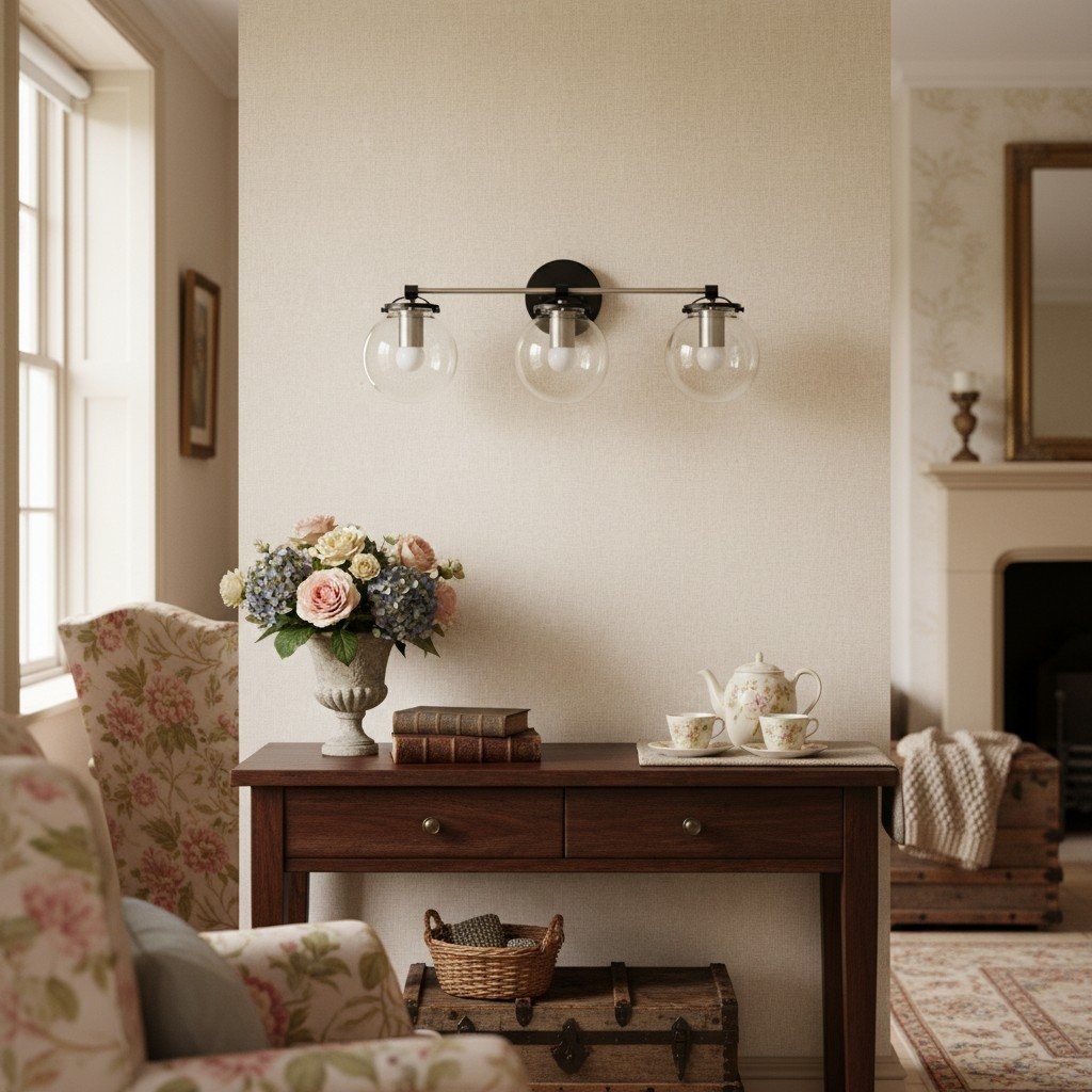 Glorica Glass 3 Shade Globe Vanity Light - Soft Bathroom Light Fixture T329