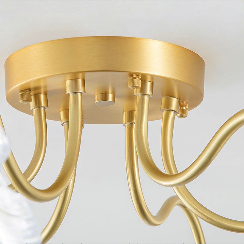 Lotus Leaf Glass Ceiling Lamp for Living Room