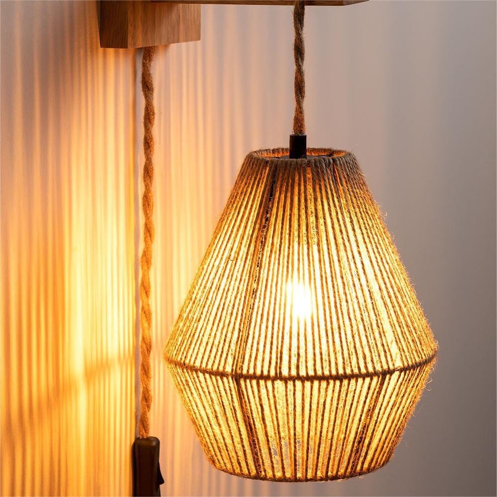 Natural Rope Design Wall Lamp for Bedroom