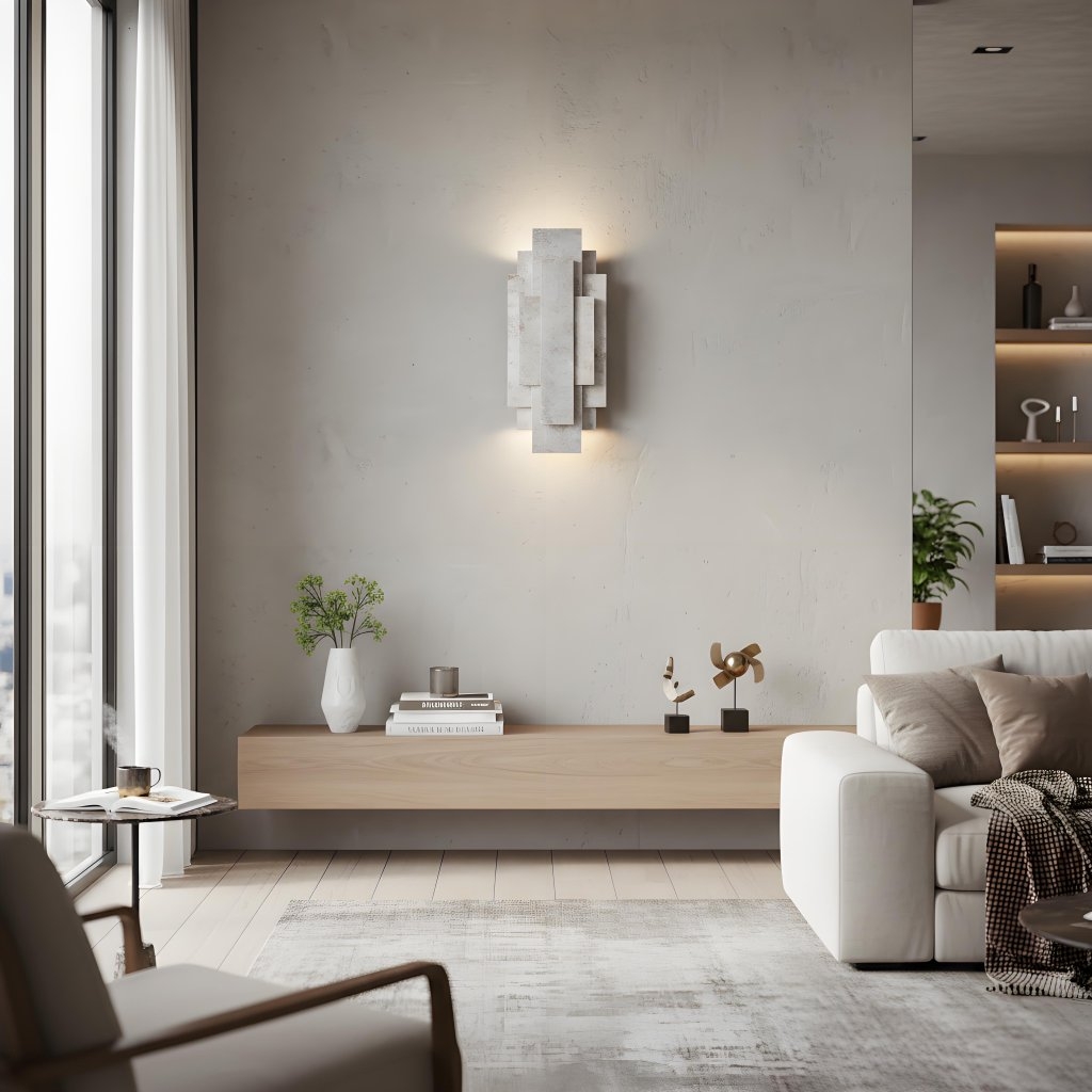 Kelsar Rectangular Wall Lamp - Gold and Silver Finishes for Living Room or Bedroom T1047