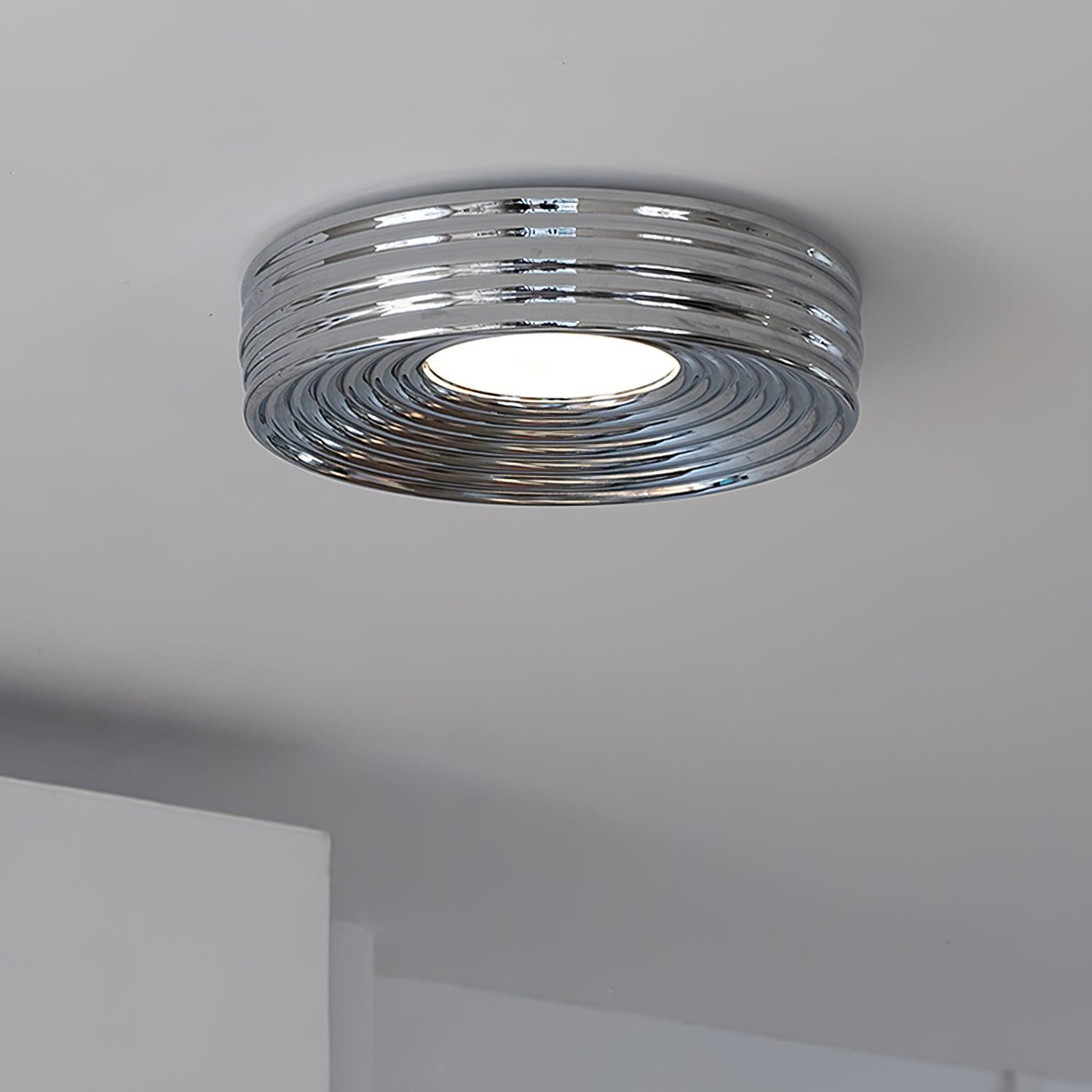 Cream Ribbed Three-color Changing Ceiling Light M290
