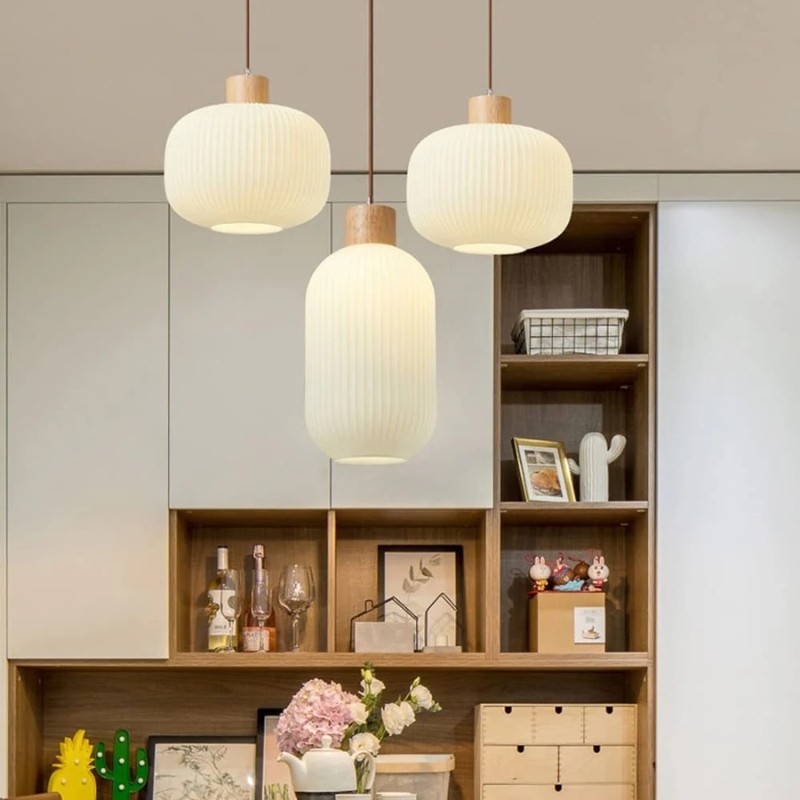 Nordic Ribbed Glass Pendant Light S135