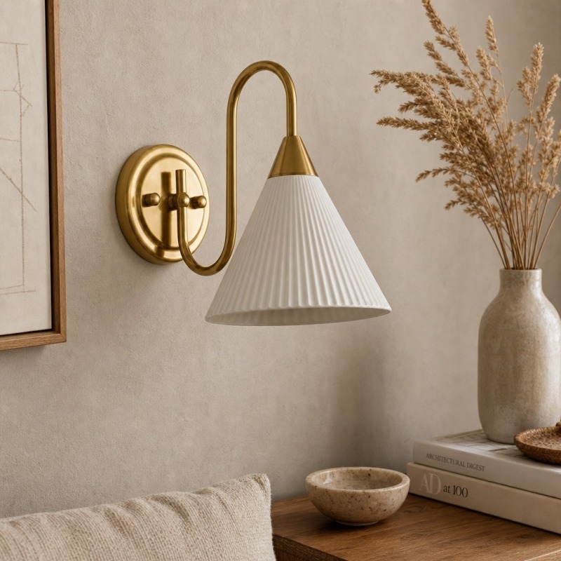 Celvane French Vintage Wall Lamp - Elegant Retro Design Bedside Light for Bedroom and Hallway T2274