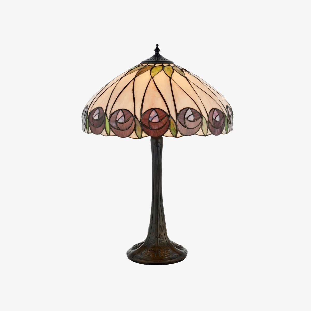 TF Hutchinson Art-Glass Tiffany Style Table Lamp - Handcrafted Design for Home and Office T1038