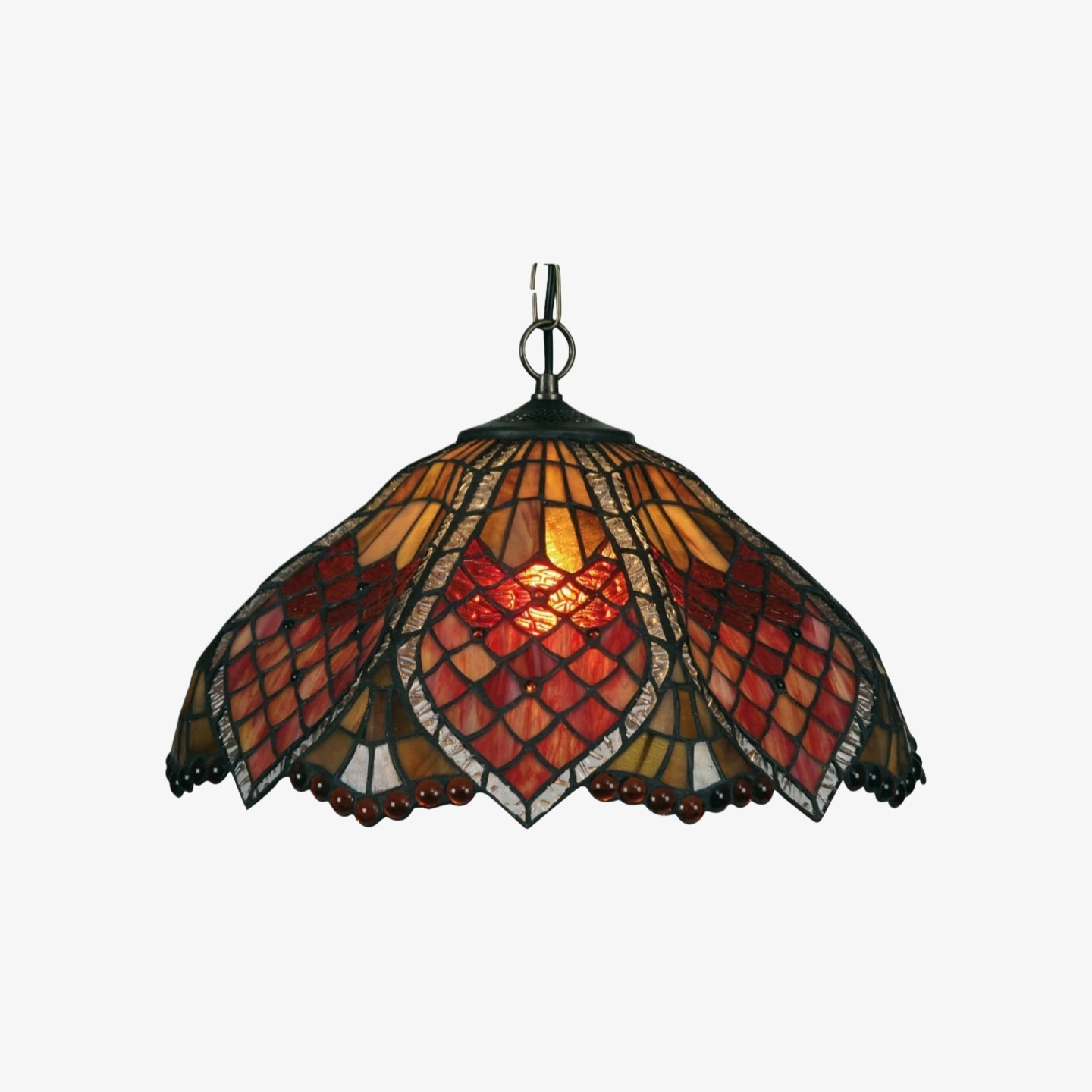 TF Orsino Vintage Art Deco Pendant Light - Textured Glass Lighting for Bedrooms & Halls T901
