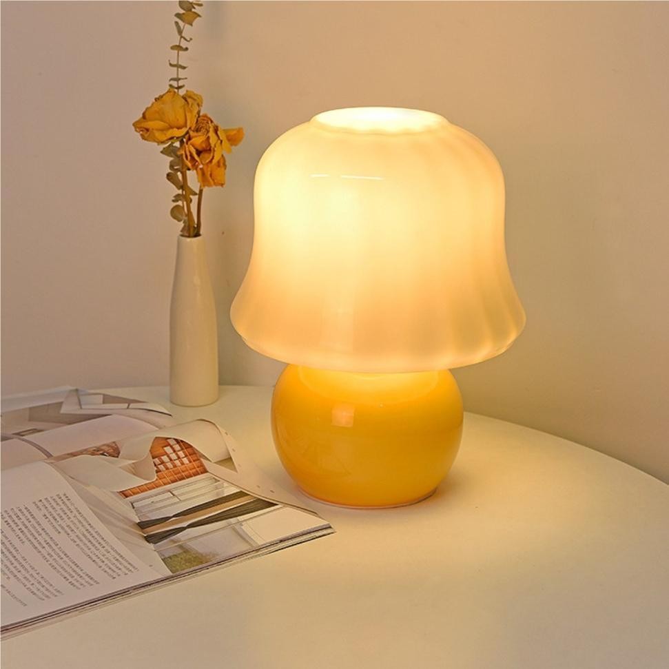 Vintage Cordless Mushroom Table Lamp