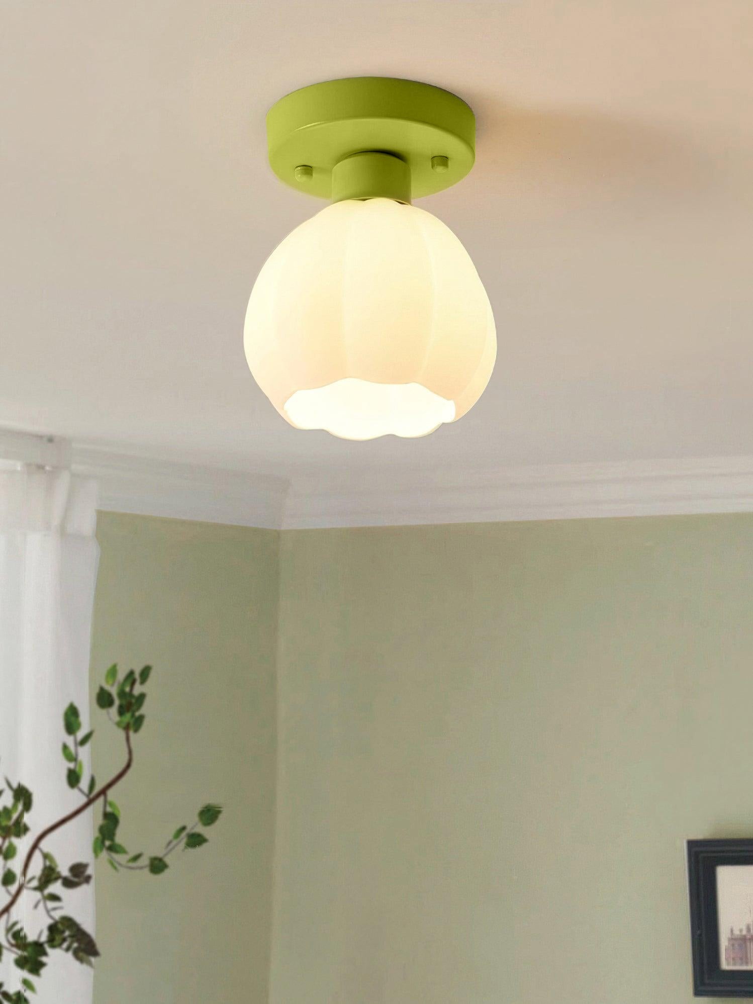 Flower Shaded Semi Flushmount Light M279