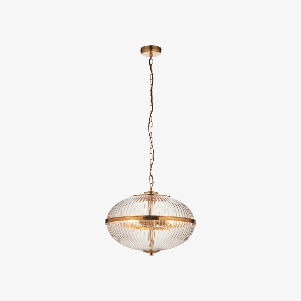 Luntra Contemporary Multi-Light Pendant with Textured Glass for Bedrooms and Hallways T952
