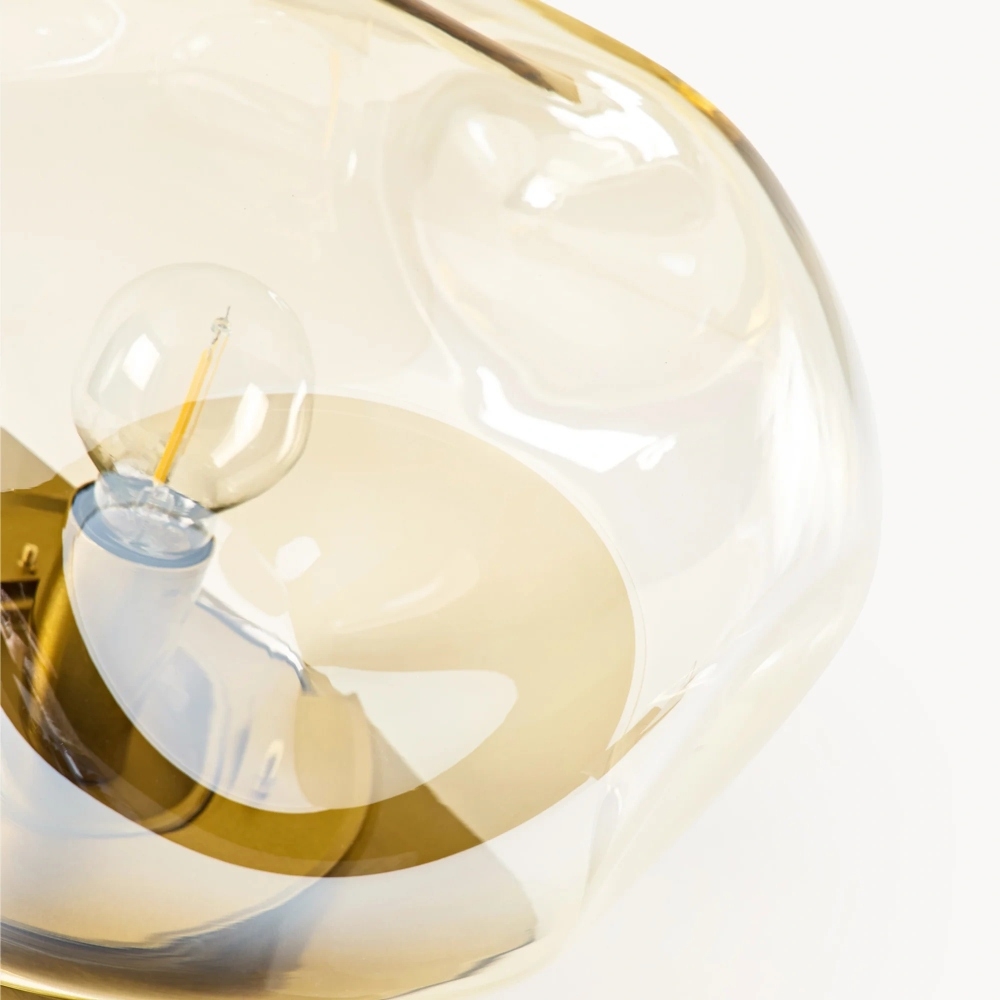 Glissora Glass Table Lamp - Soft Sculptural Glass Form for Living Room or Bedroom T805