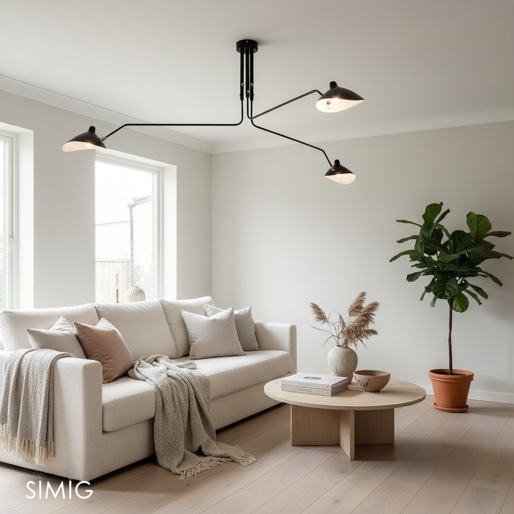 Arclume Arc Ceiling Lamp - Mid Century Multi Arm Light for Living Room