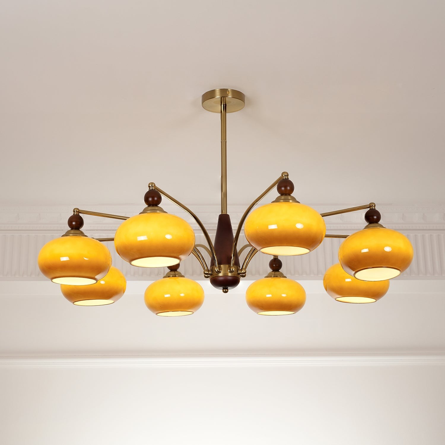 Vintage Multihead Persimmon Chandelier M325