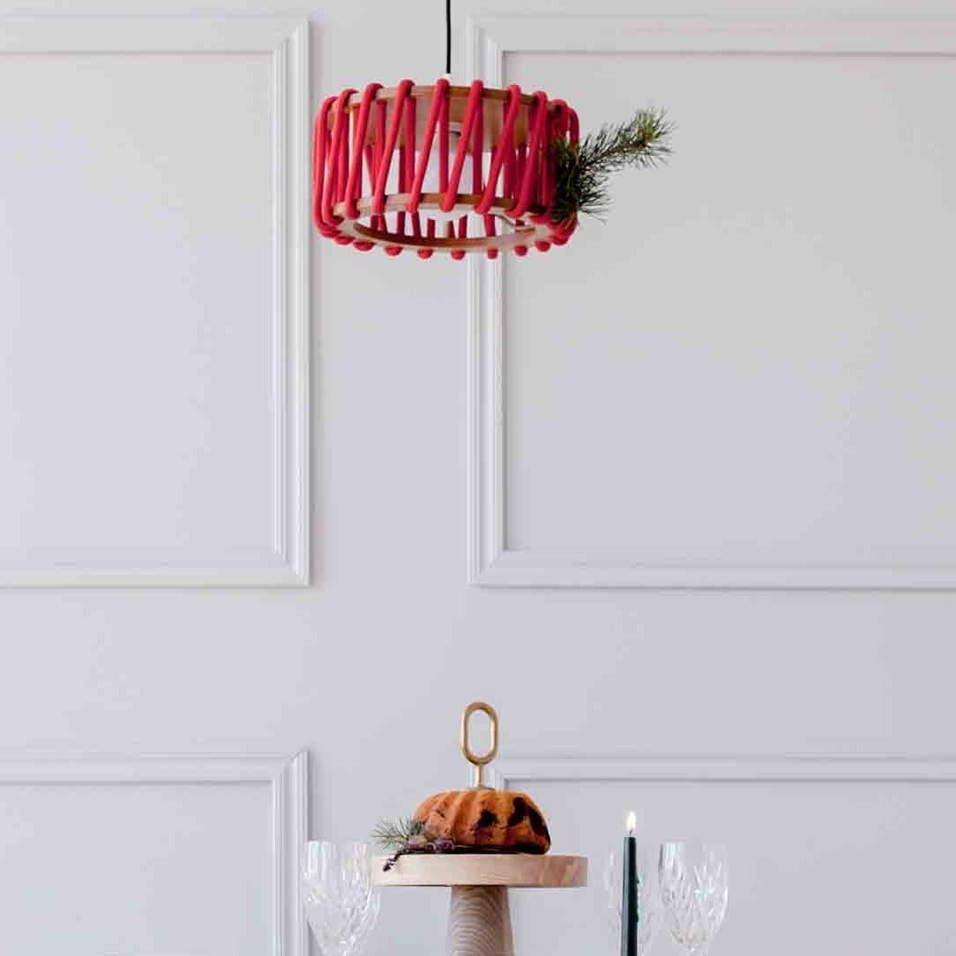 Macaron Rope-wrapped Wooden Pendant Lamp S179