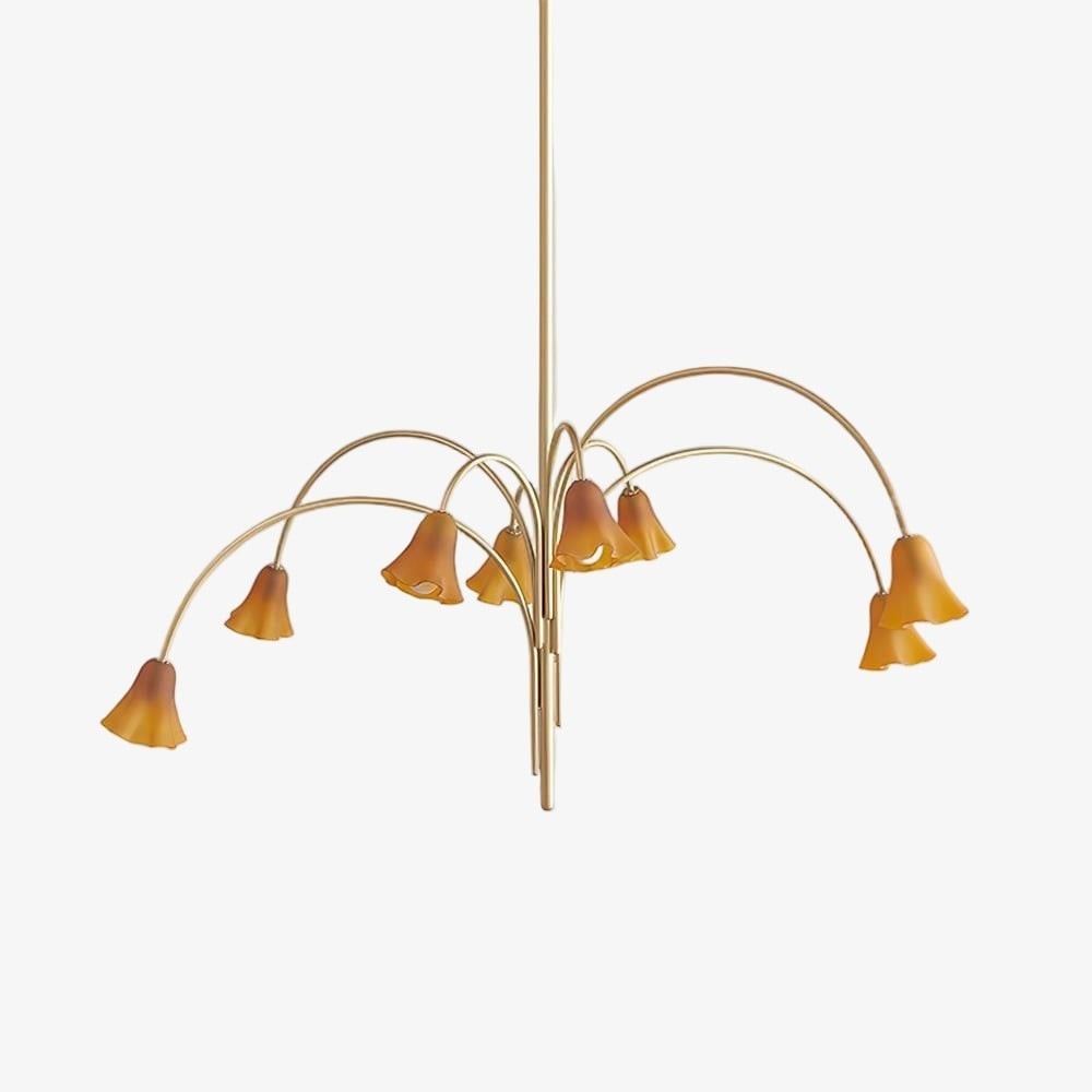 Bellina Lily Glass Flower Chandelier - Romantic Lighting for Interior T280