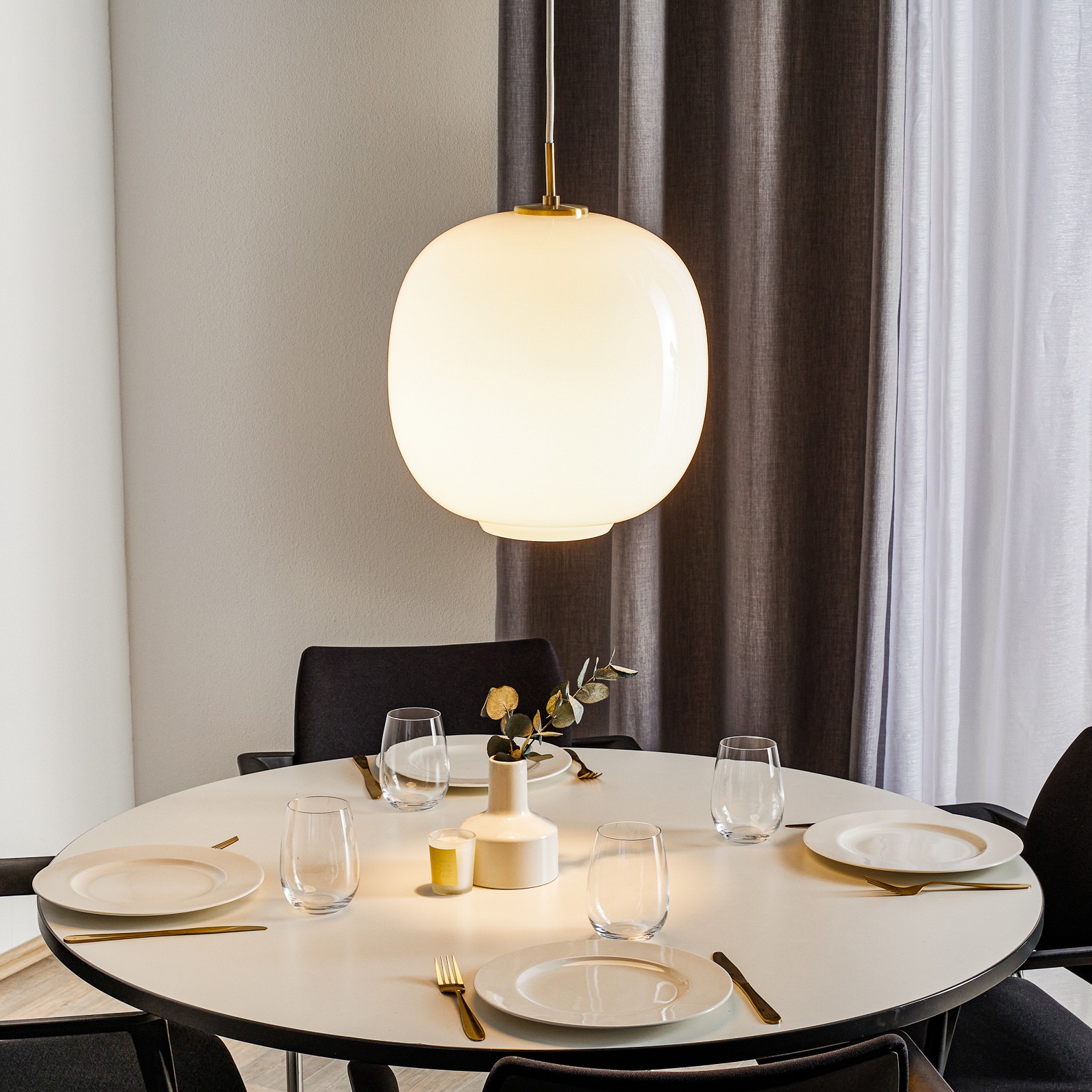 Classic Opal Glass Orb Pendant Lamp