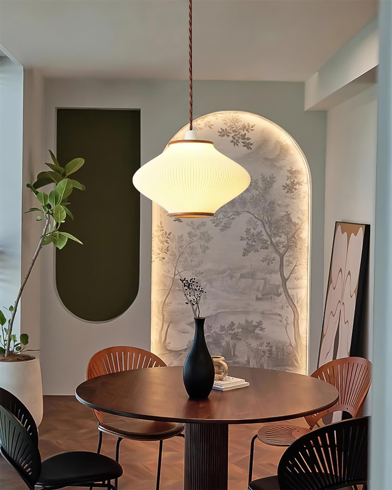 French Style Pine Bell Pendant Lamp M259