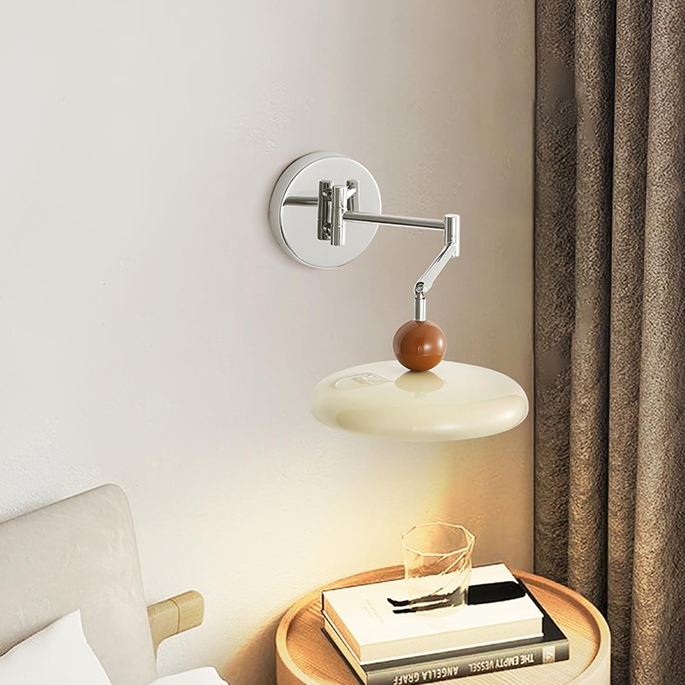 Cream Style Adjustable Swing Arm Disc Reading Wall Lamp M141