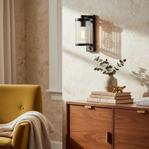 Karbonis Modern Outdoor Wall Sconce - Motion Sensor Security Light for Porch and Garden T1007
