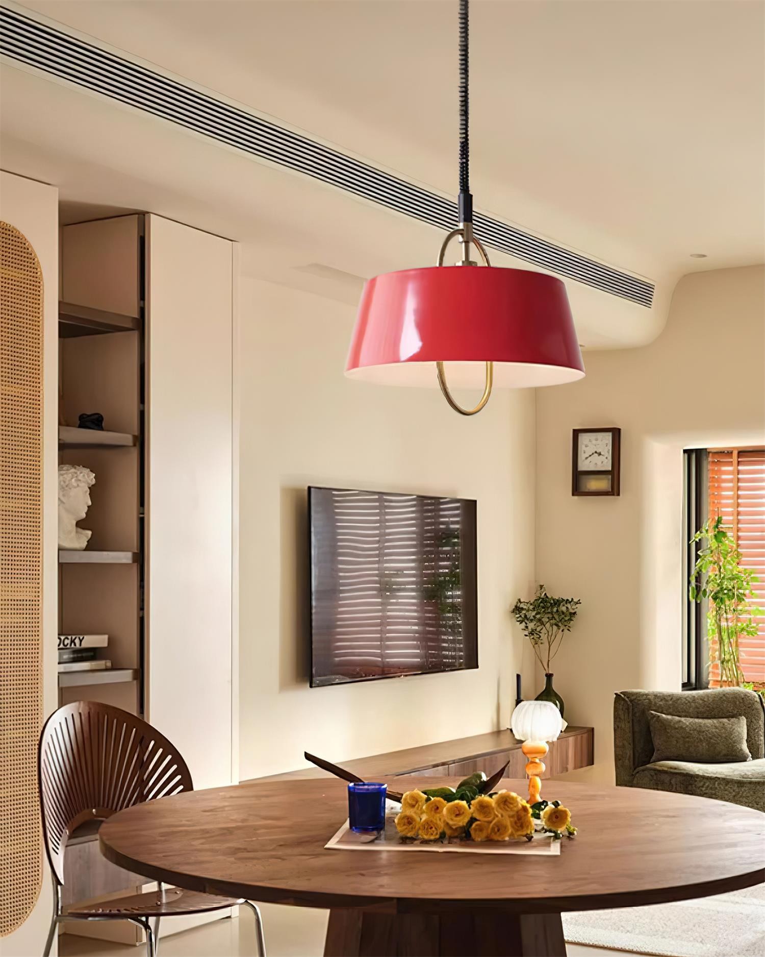 Retro Classic Drum Shaped Retractable Metal Pendant Lamp M305