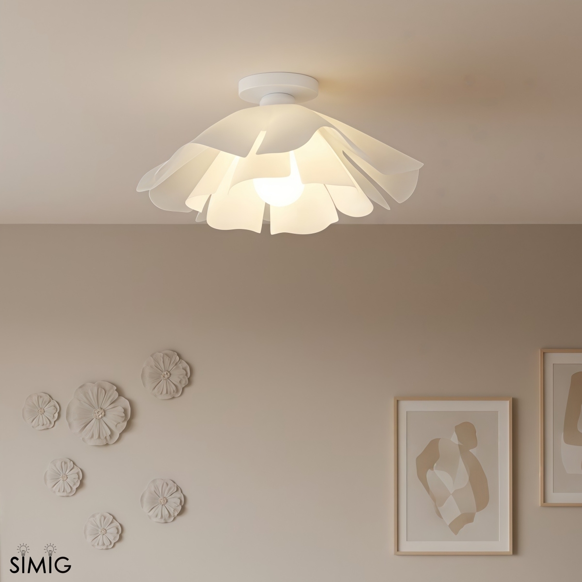 Layered Petal Ceiling Light - Modern Acrylic and Iron for Bedroom S401