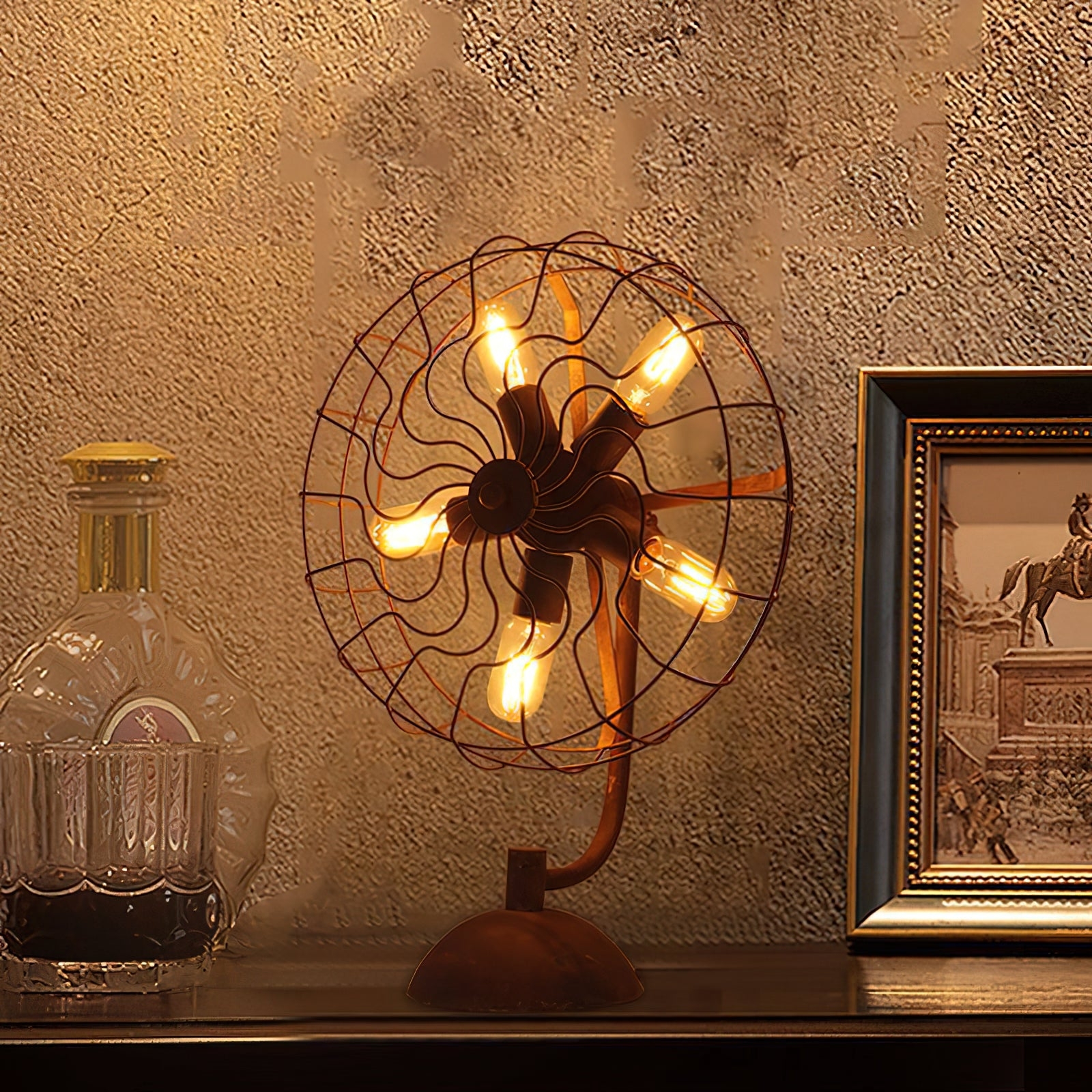 Old Style Fan Table Lamp T1688