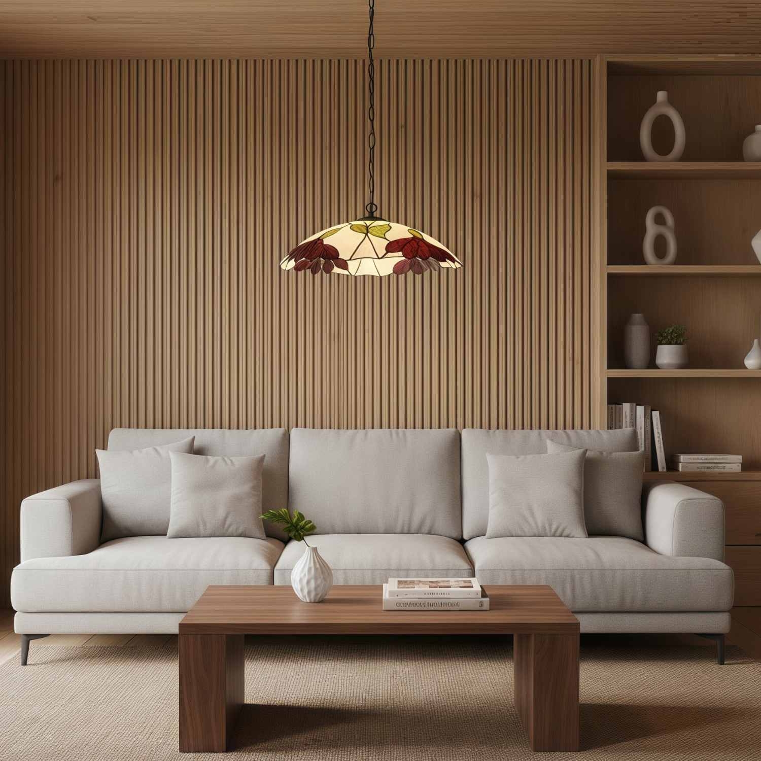 TF Botanica Floral Glass Pendant Light - Vintage Pendant Fixture for Open Plan Spaces T991