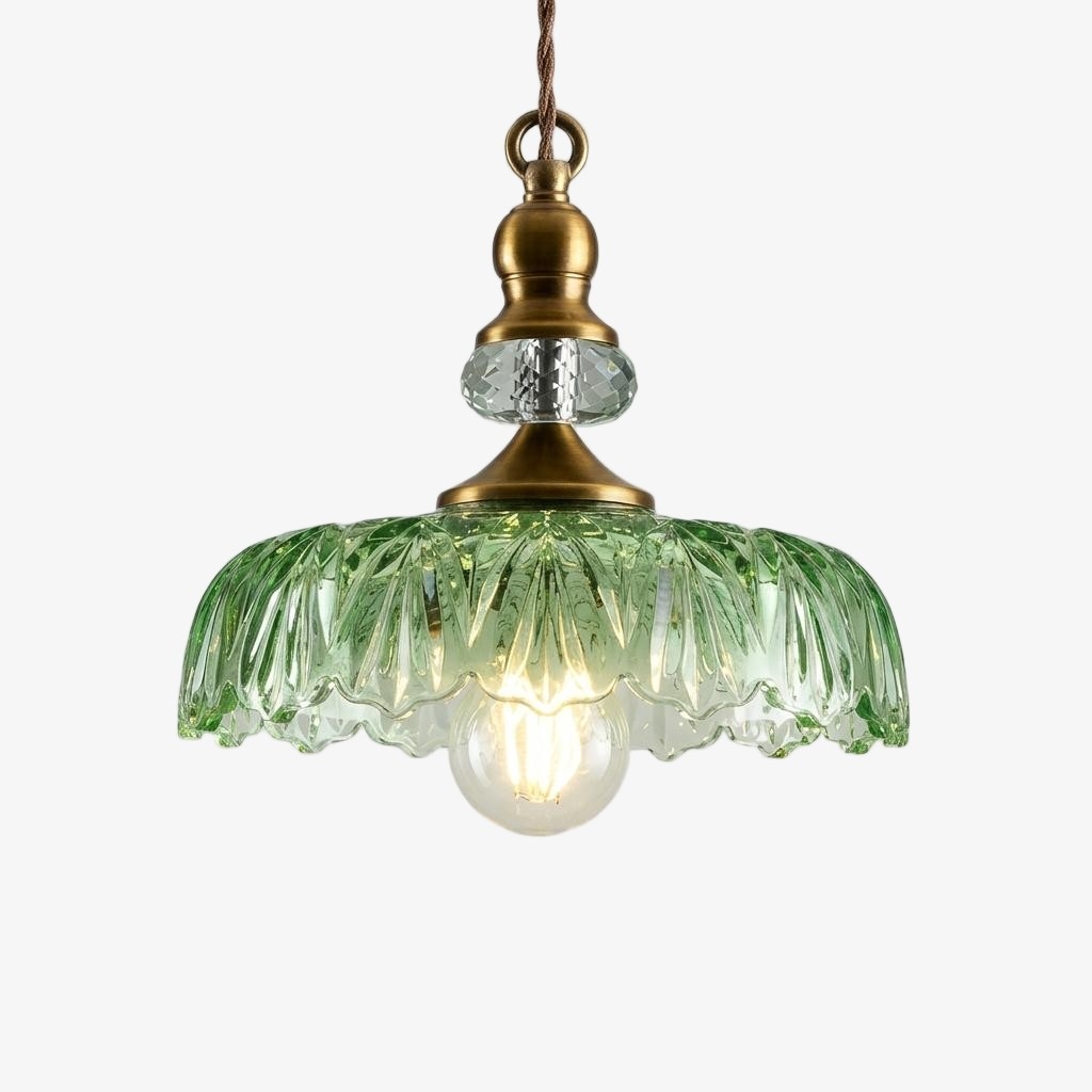 Verdoma Petal Glass Pendant Light - Vintage Style for Dining Room Accent U01