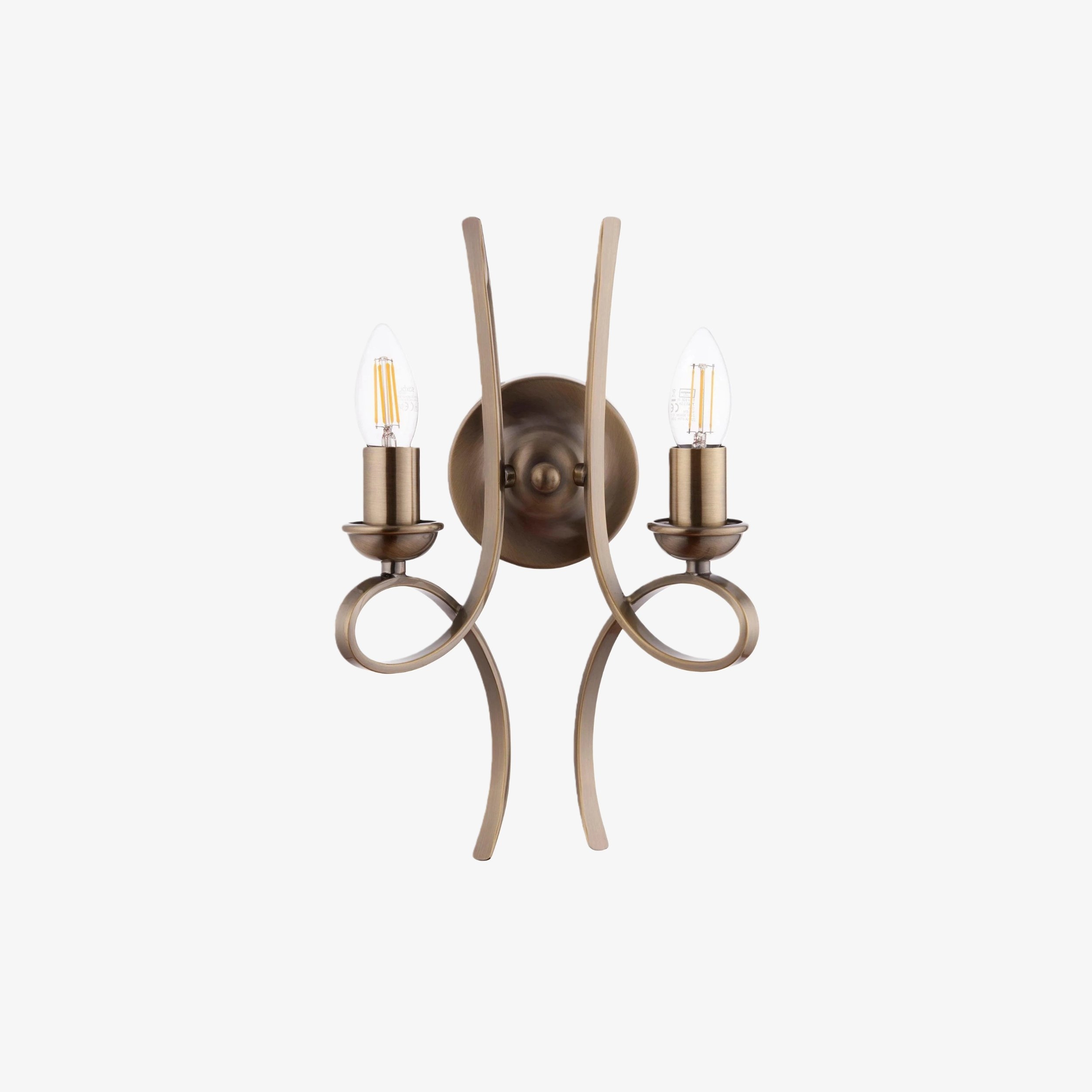 Foline Brushed Brass Wall Light - Timeless Wall Sconce for Living Rooms and Hallways T1014