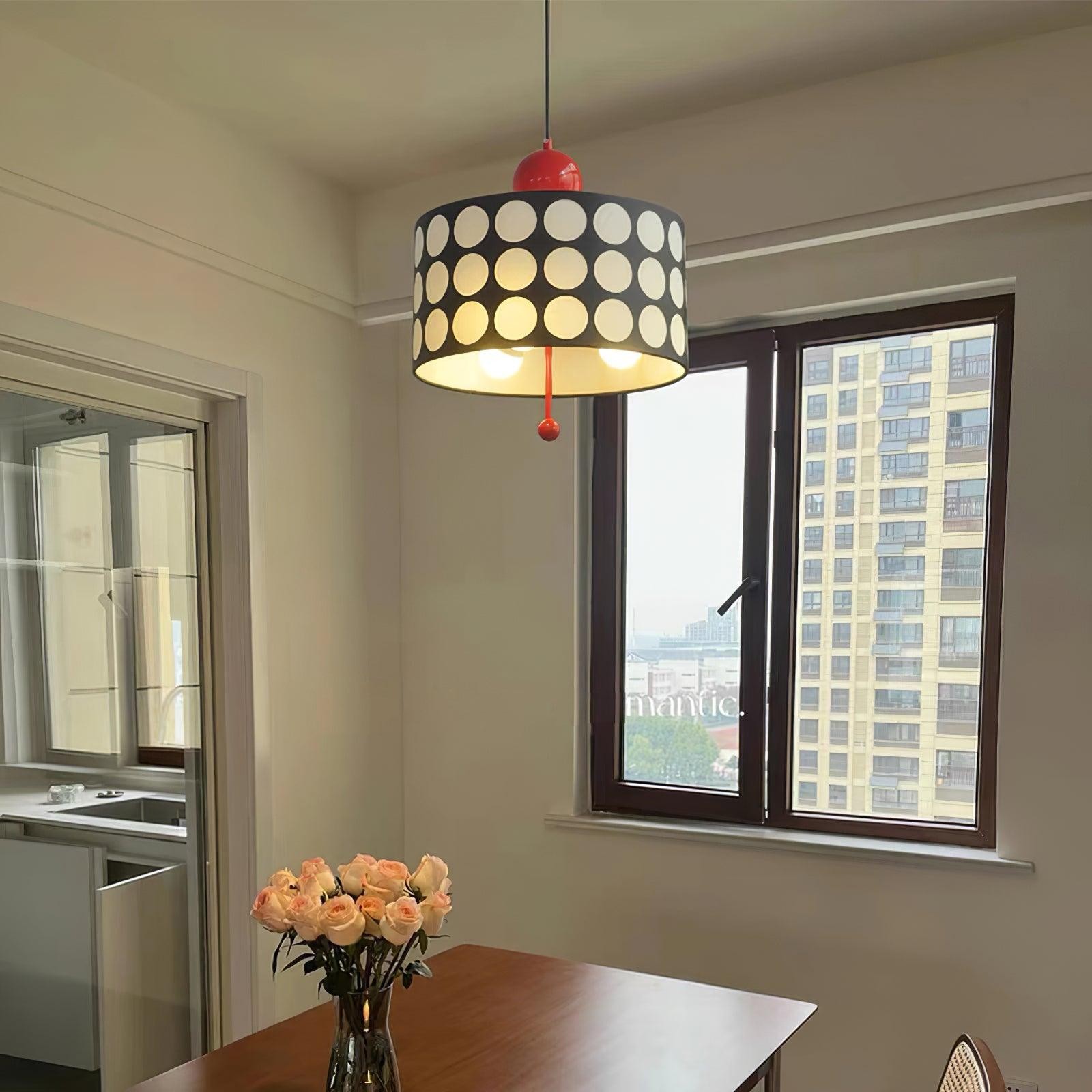 Polka Dot Lattice Pendant Lamp - French Vintage Light for Dining M165