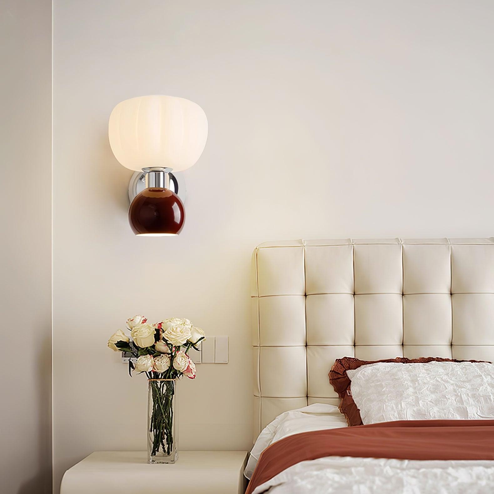 Cream Style Bedroom Bedside Pumpkin Wall Sconce M437