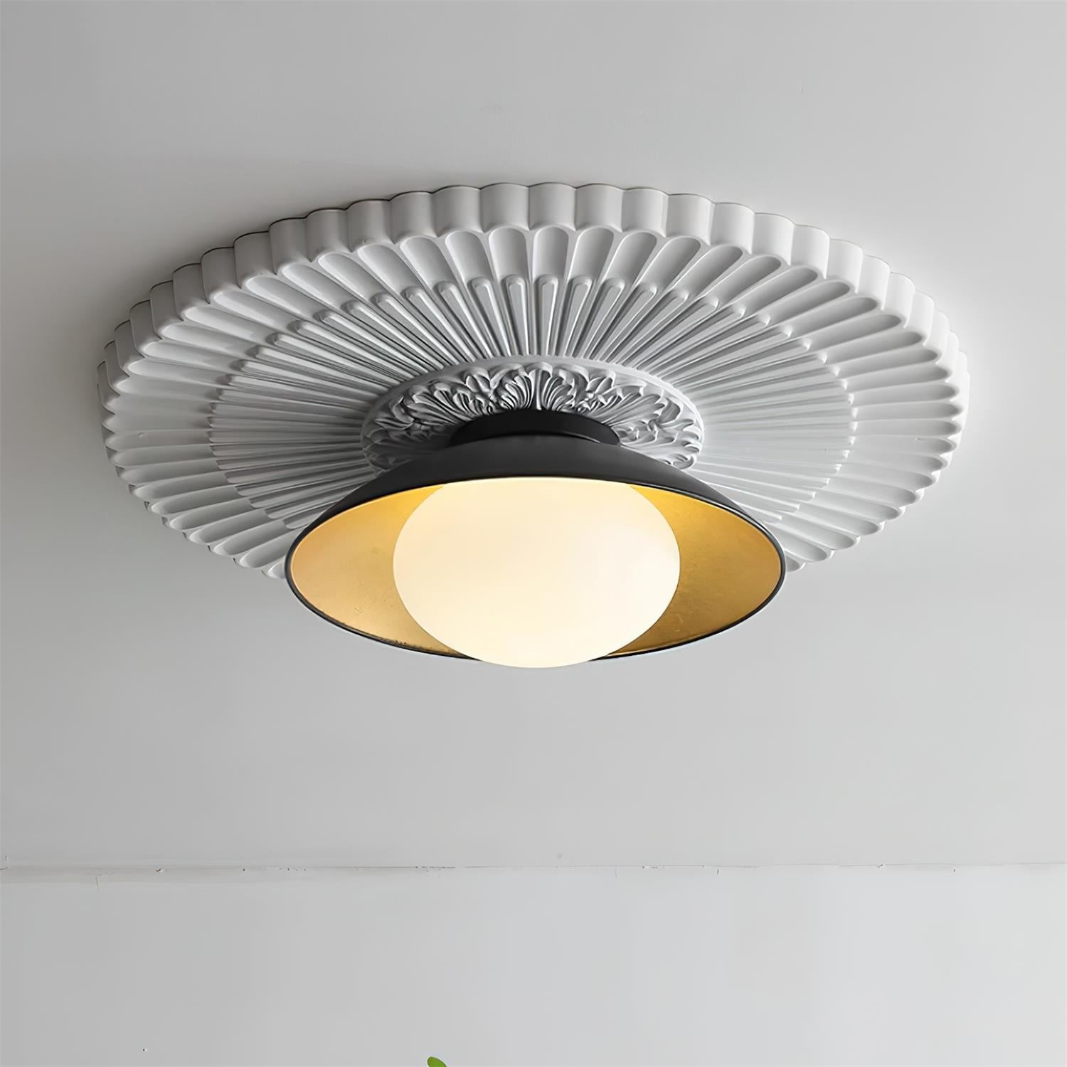 French Retro Flying Saucer Bowl Ceiling Light M134