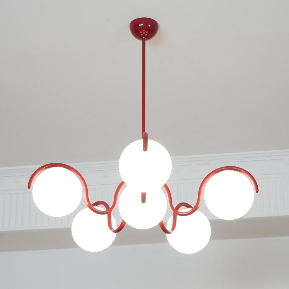 Sculptural Linear Chandelier with Elegant Flowing Silhouette S223