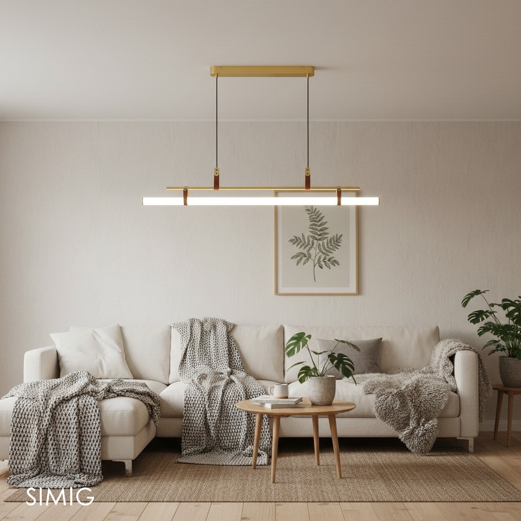 Contemporary Minimalist Bar Pendant Lamp for Living Areas S371