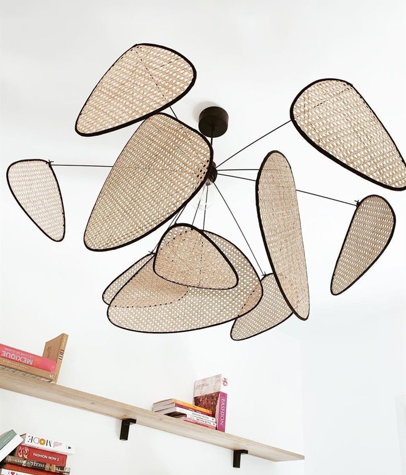 Screen Cannage Pendant Light - Woven Rattan Design for Living Room