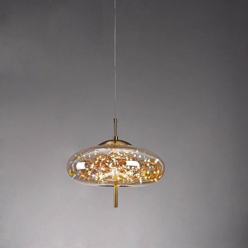 Scandinavian Cylinder Oval Glass Pendant Light M63