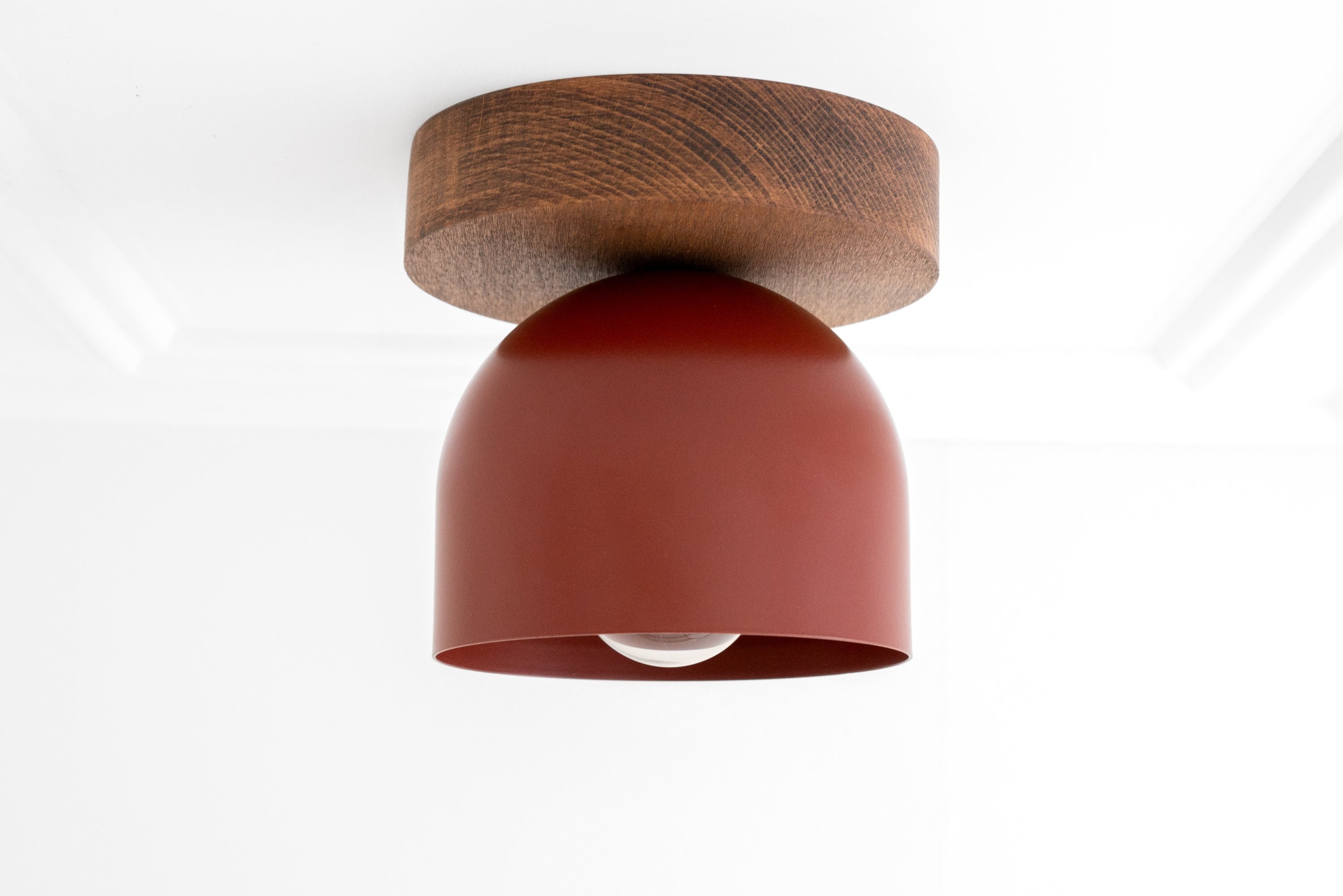 Metio Dome Modern Rustic Ceiling Light - Wooden and Metal Fusion T372