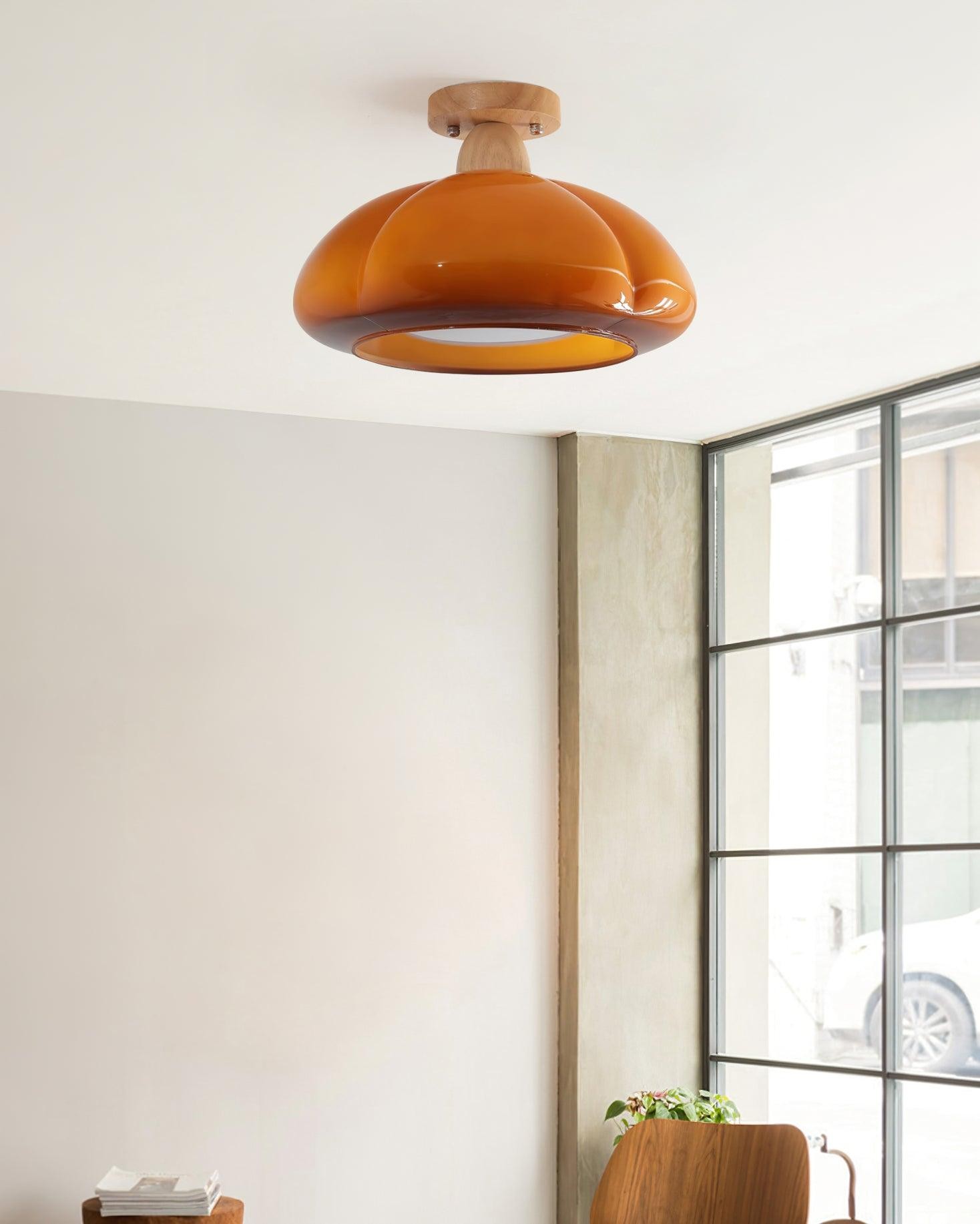 Pumpkin Glass Pendant Light For Kitchen M171