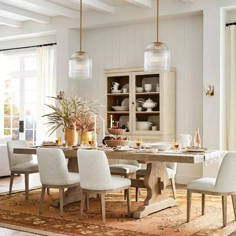 Alain Farmhouse Cooper Ribbed Glass Pendant Light G83