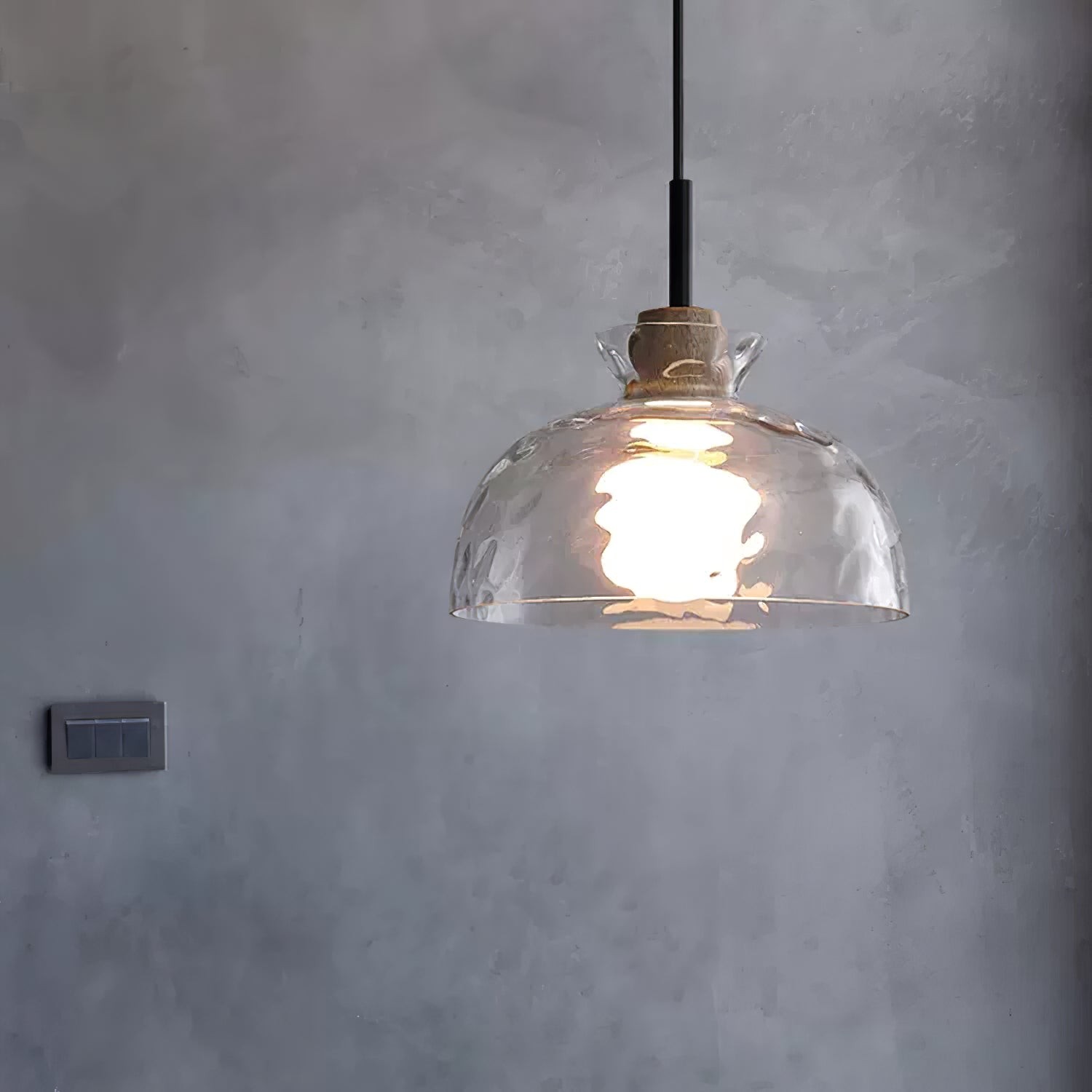 Modern Water Ripple Transparent Glass Pendant Lamp M16